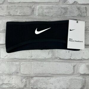 Nike Fleece Headband Black White Swoosh New With Tags One Size Fits Most